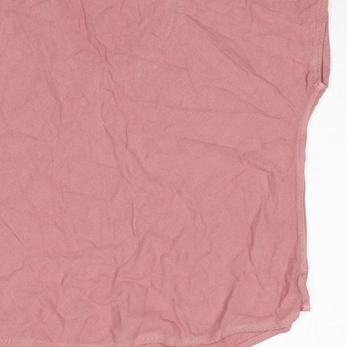Sahara Womens Pink Viscose Basic T-Shirt Size M Round Neck