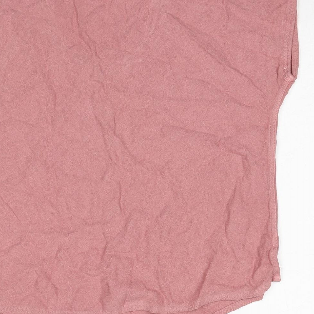 Sahara Womens Pink Viscose Basic T-Shirt Size M Round Neck