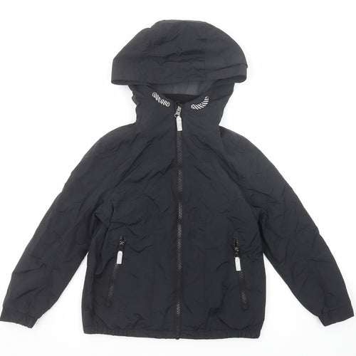 Blue Zoo Boys Black Windbreaker Jacket Size 8 Years Zip