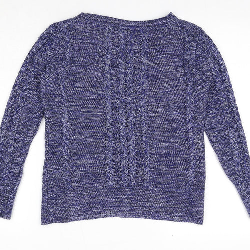 CC Womens Blue Boat Neck Viscose Pullover Jumper Size S