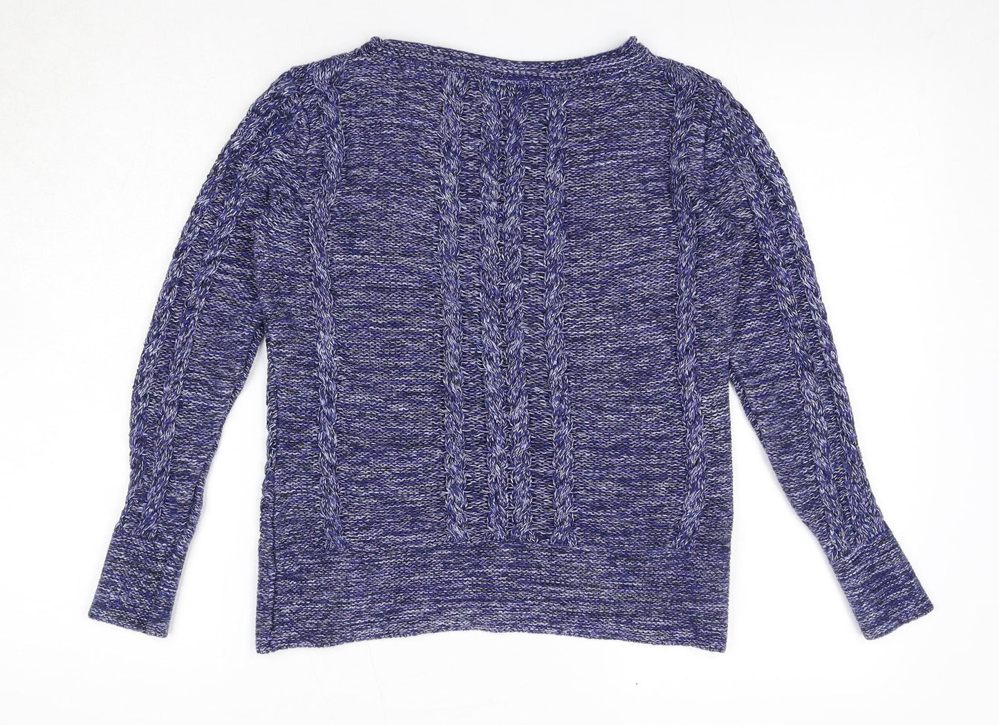 CC Womens Blue Boat Neck Viscose Pullover Jumper Size S