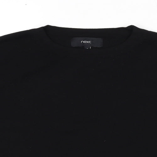NEXT Womens Black Viscose Basic Blouse Size 8 Round Neck