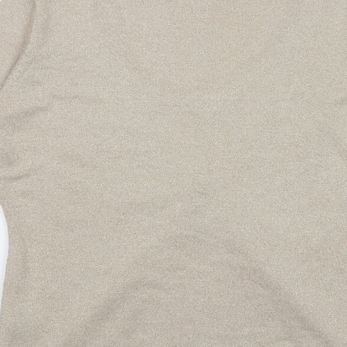 Alex & Co Womens Beige Viscose Basic Blouse Size 12 Round Neck - Twin Set