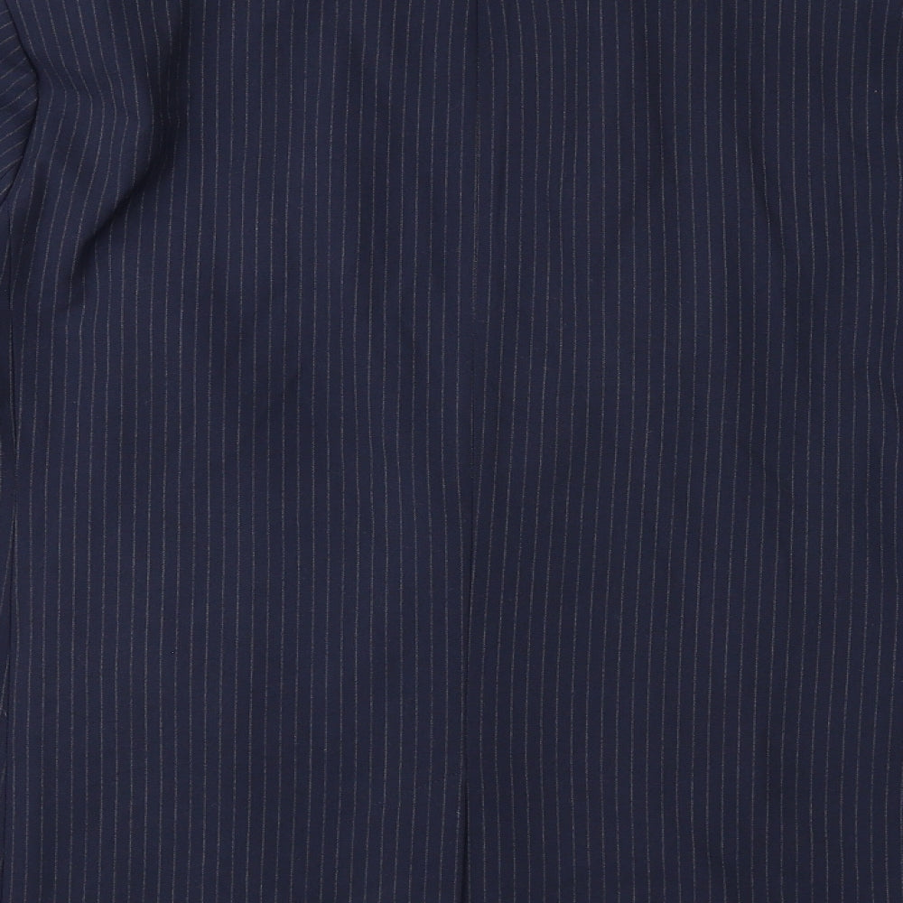 Marks and Spencer Womens Blue Pinstripe Polyester Jacket Suit Jacket Size 18