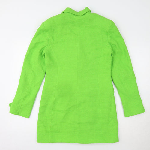 Zara Womens Green Pea Coat Coat Size M Button