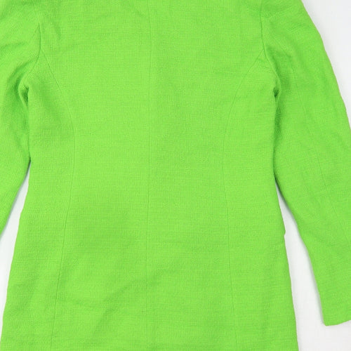 Zara Womens Green Pea Coat Coat Size M Button