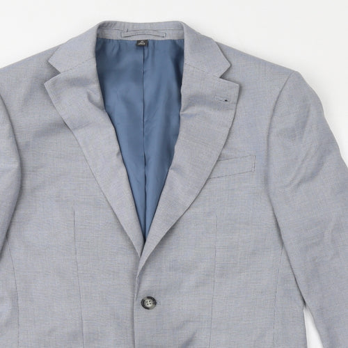 Marks and Spencer Mens Blue Polyester Jacket Suit Jacket Size 36 Regular