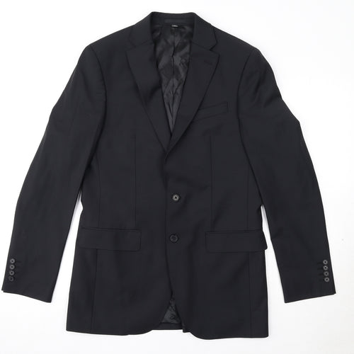 Marks and Spencer Mens Black Wool Jacket Suit Jacket Size 38 Regular