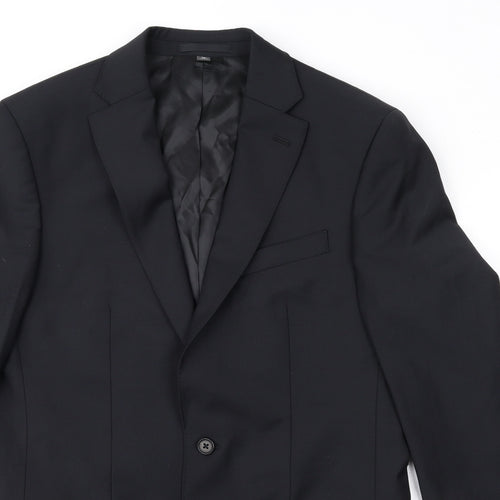 Marks and Spencer Mens Black Wool Jacket Suit Jacket Size 38 Regular