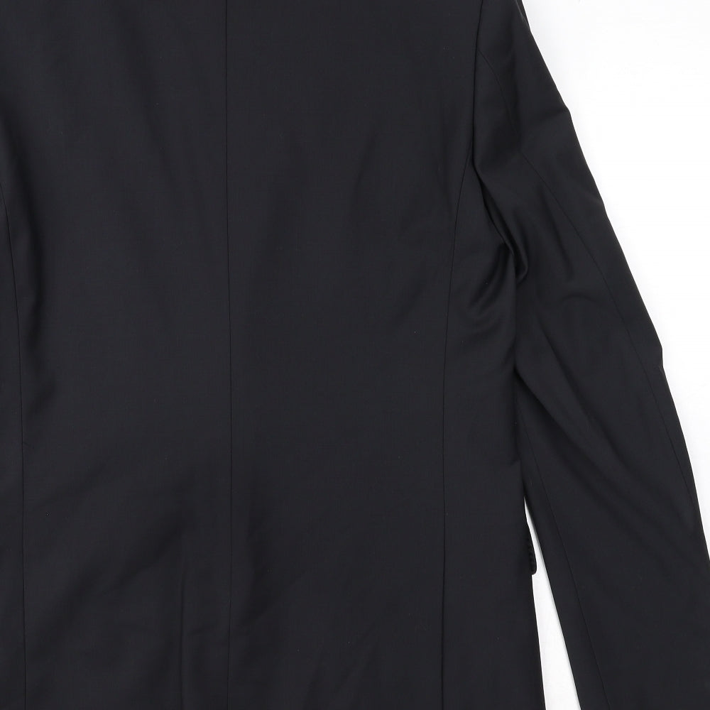 Marks and Spencer Mens Black Wool Jacket Suit Jacket Size 38 Regular