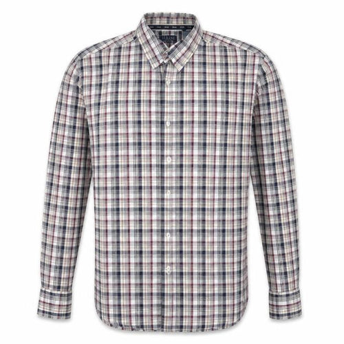 Maine New England Mens Multicoloured Plaid Cotton Button-Up Size M Collared Button