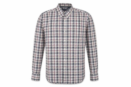 Maine Mens Multicoloured Plaid Cotton Button-Up Size M Collared Button