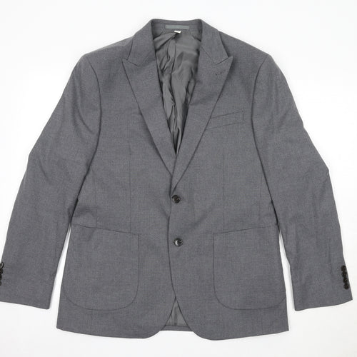 Autograph Mens Grey Polyester Jacket Suit Jacket Size 40 Regular