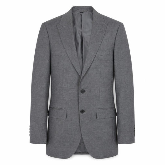 Front view of Marks & Spencer men’s grey polyester jacket suit jacket, size 36, regular
