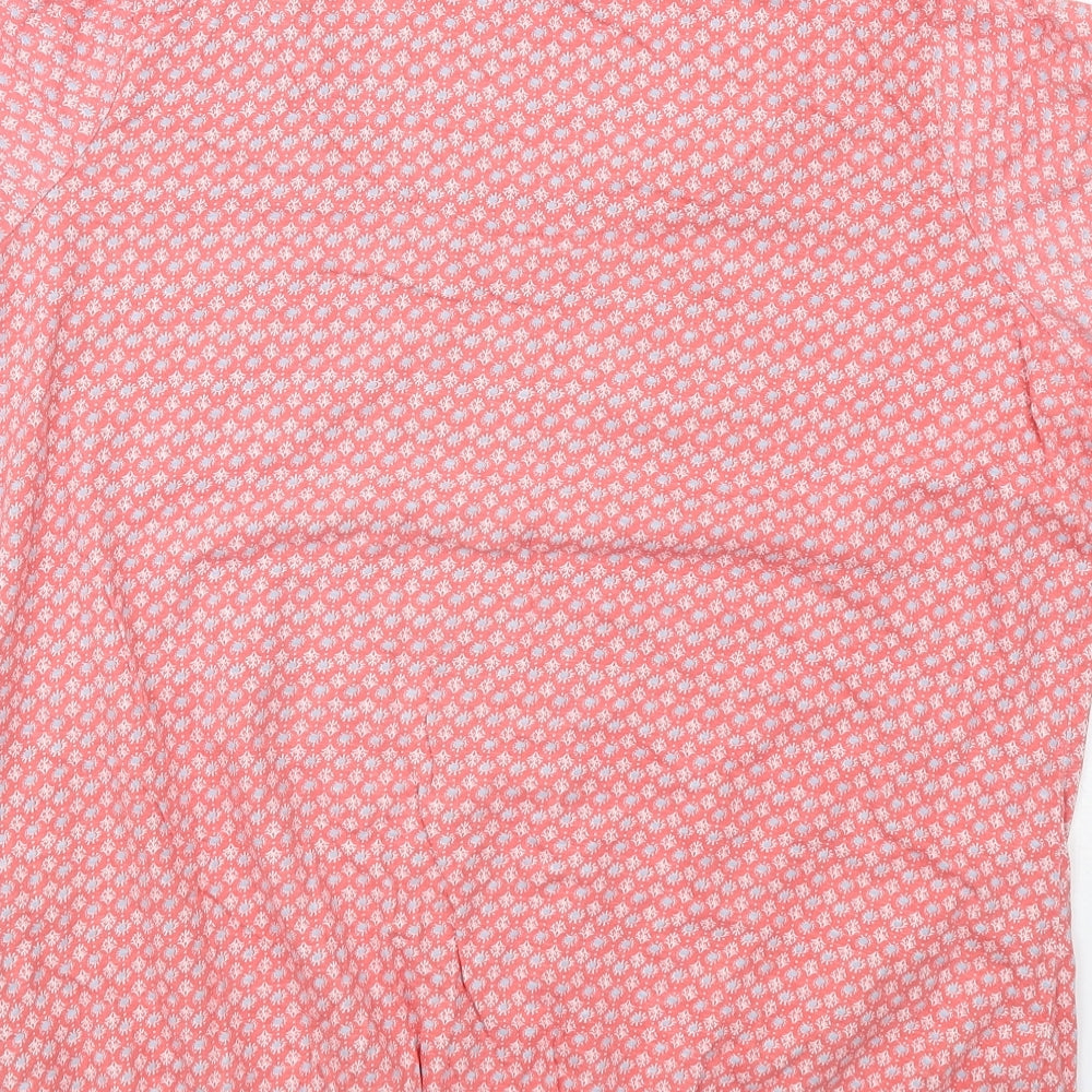 NEXT Womens Red Geometric Cotton Basic T-Shirt Size 22 Round Neck