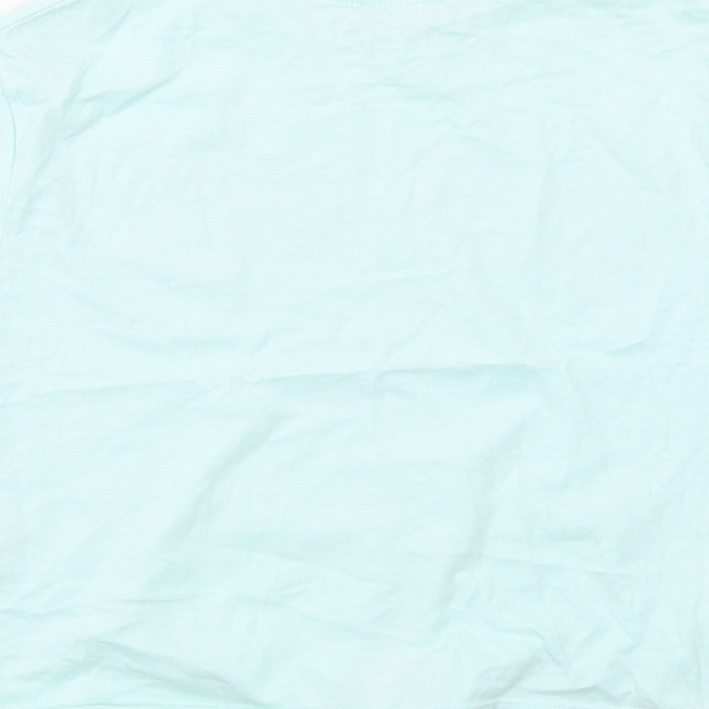 M&Co Girls Green Cotton Basic T-Shirt Size 12 Years Round Neck Pullover - West Coast