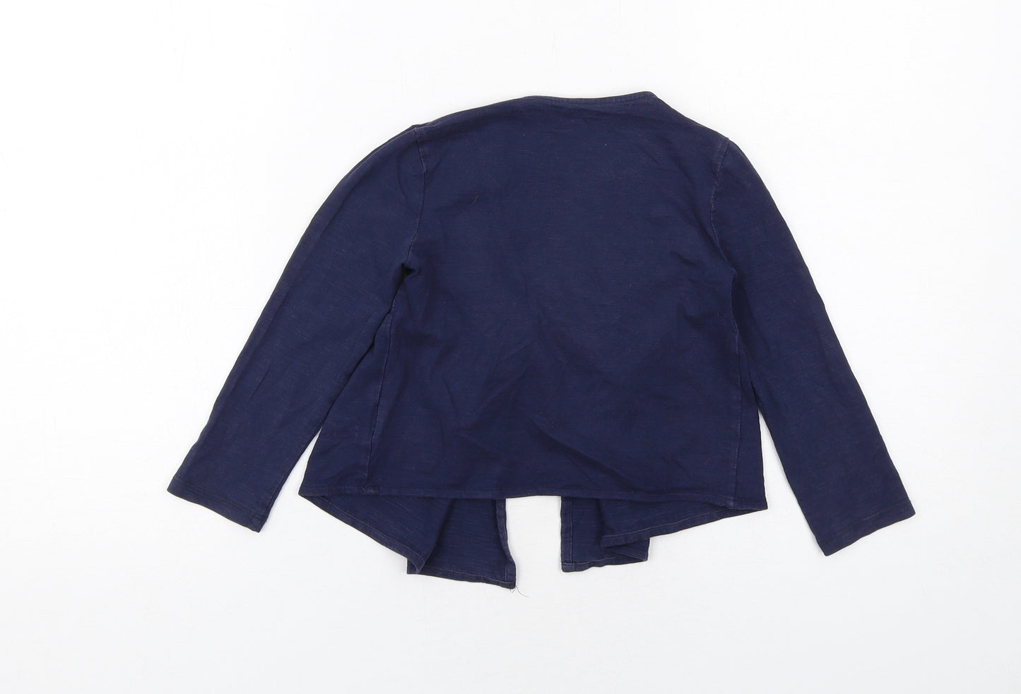 Mothercare Girls Blue V-Neck Cotton Cardigan Jumper Size 3 Years