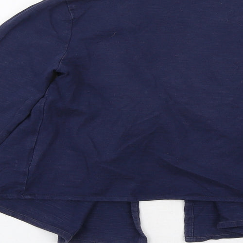 Mothercare Girls Blue V-Neck Cotton Cardigan Jumper Size 3 Years