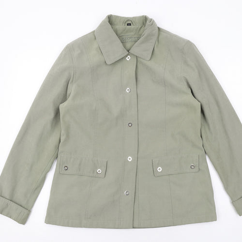 Finesse Womens Green Jacket Size 12 Snap