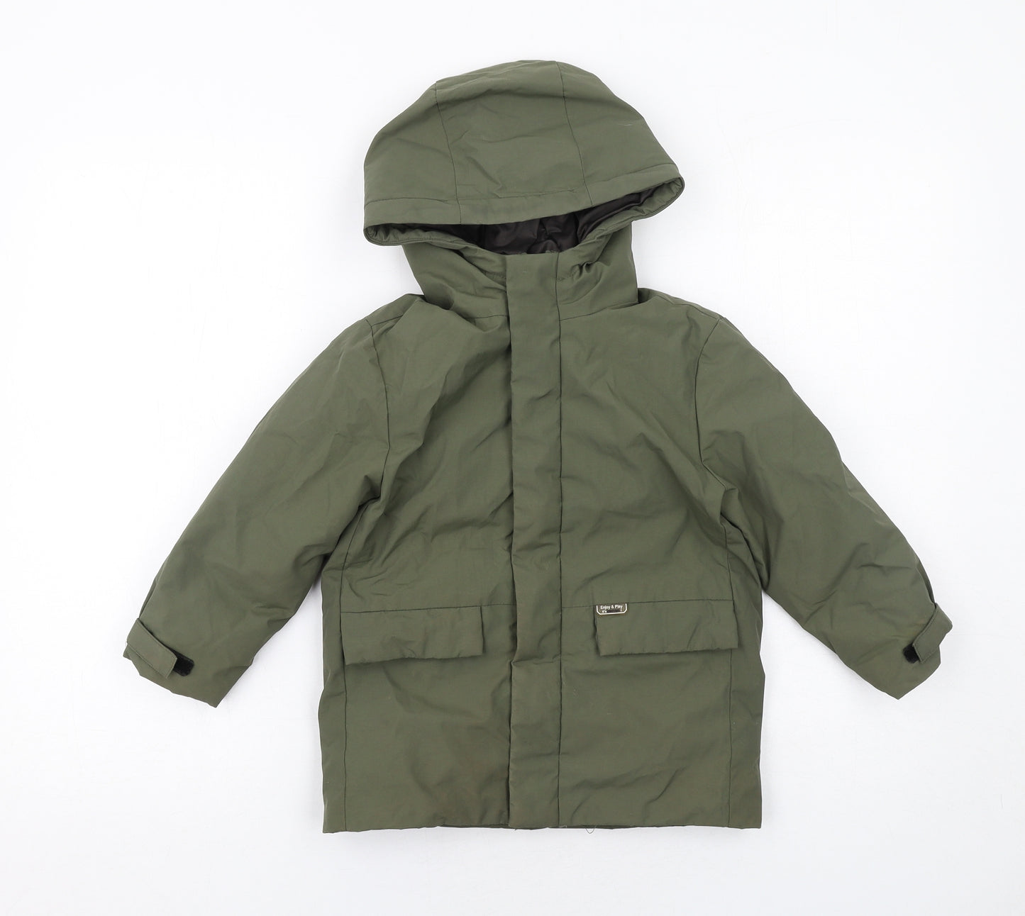 Zara Boys Green Windbreaker Jacket Size 4-5 Years Zip