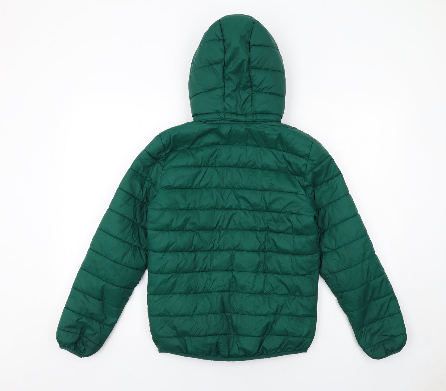 H&M Boys Green Quilted Jacket Size 10-11 Years Zip
