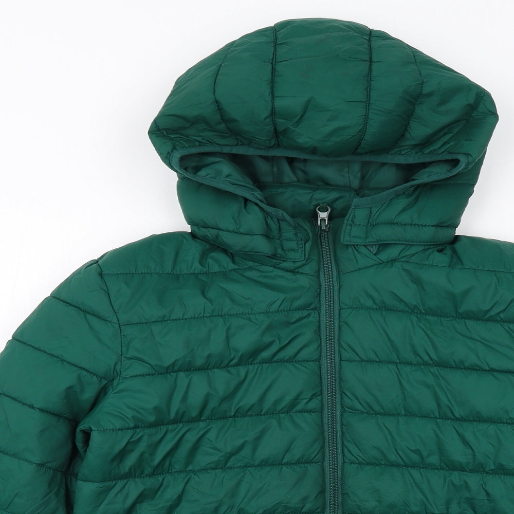 H&M Boys Green Quilted Jacket Size 10-11 Years Zip