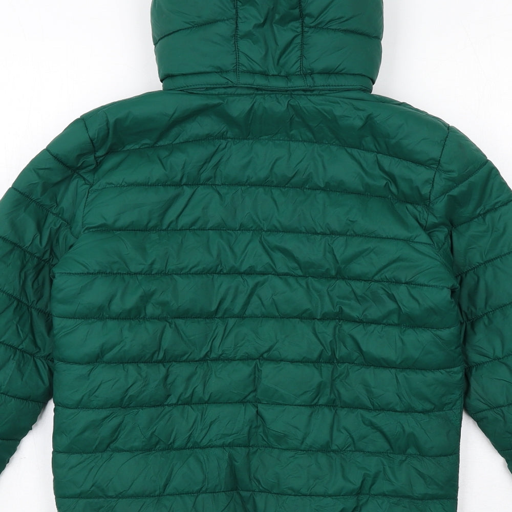 H&M Boys Green Quilted Jacket Size 10-11 Years Zip