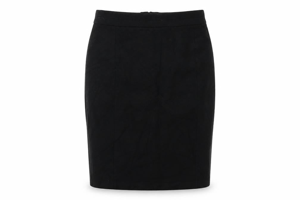 Front view of Next women’s black wool straight & pencil skirt, size UK 8, zip