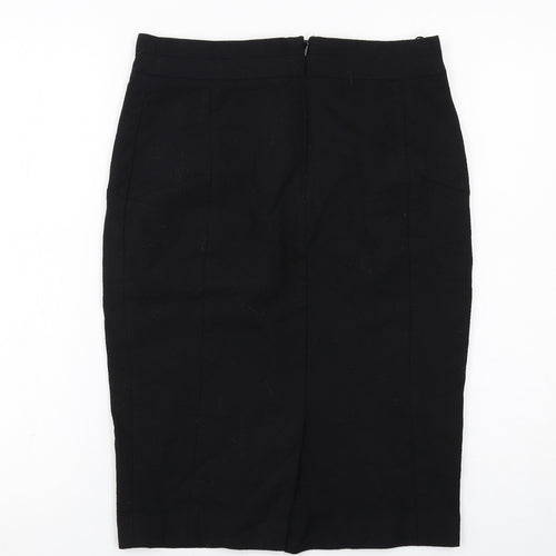 NEXT Womens Black Wool Straight & Pencil Skirt Size 8 Zip