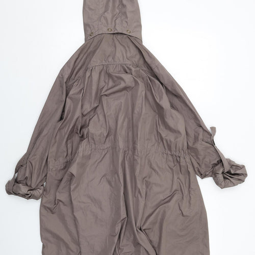 Warehouse Womens Brown Parka Coat Size 10 Zip - Hooded