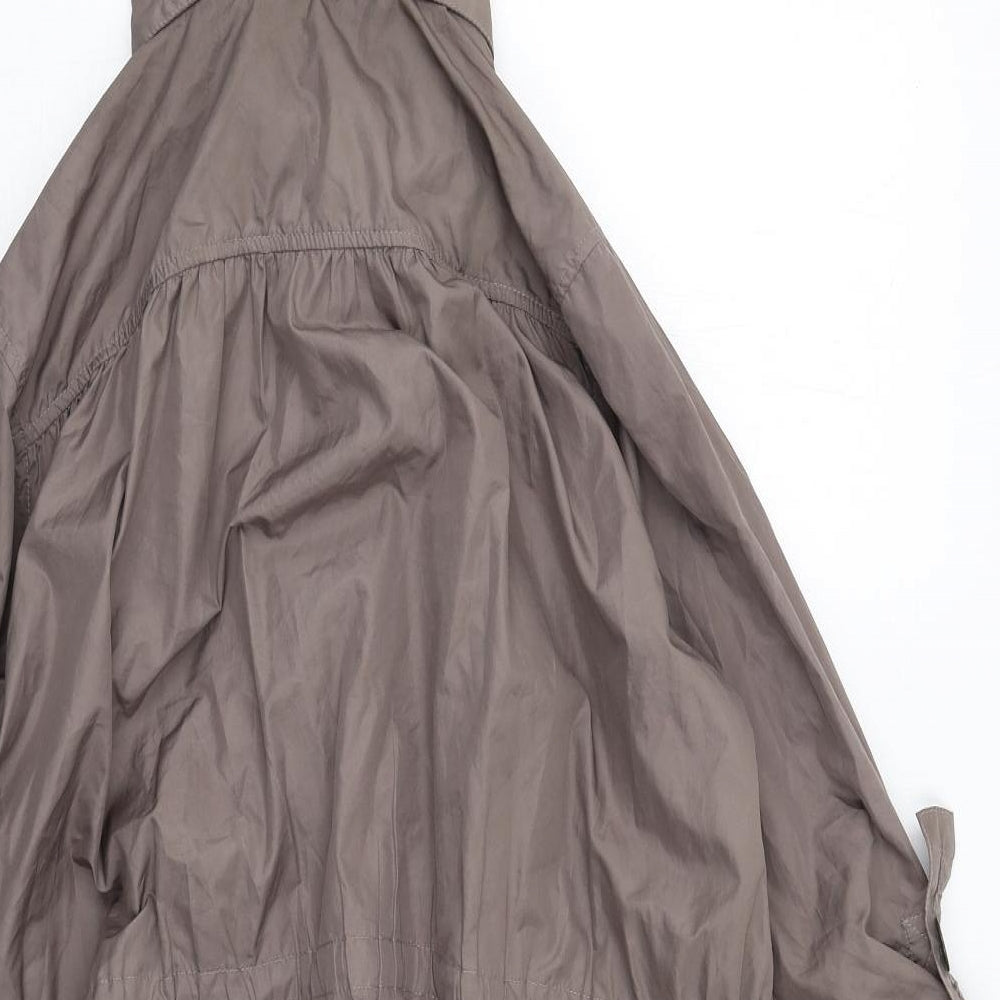 Warehouse Womens Brown Parka Coat Size 10 Zip - Hooded