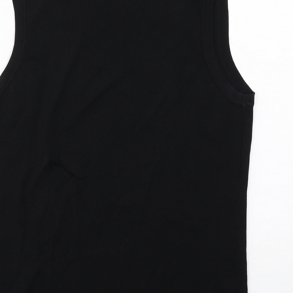 Bonmarché Womens Black Viscose Basic Tank Size M Scoop Neck