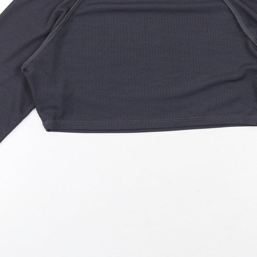PRETTYLITTLETHING Womens Grey Polyester Basic T-Shirt Size 10 Round Neck