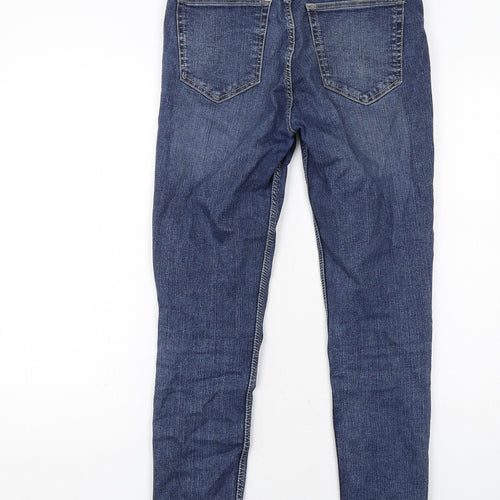 Zara Womens Blue Cotton Skinny Jeans Size 10 Regular Zip