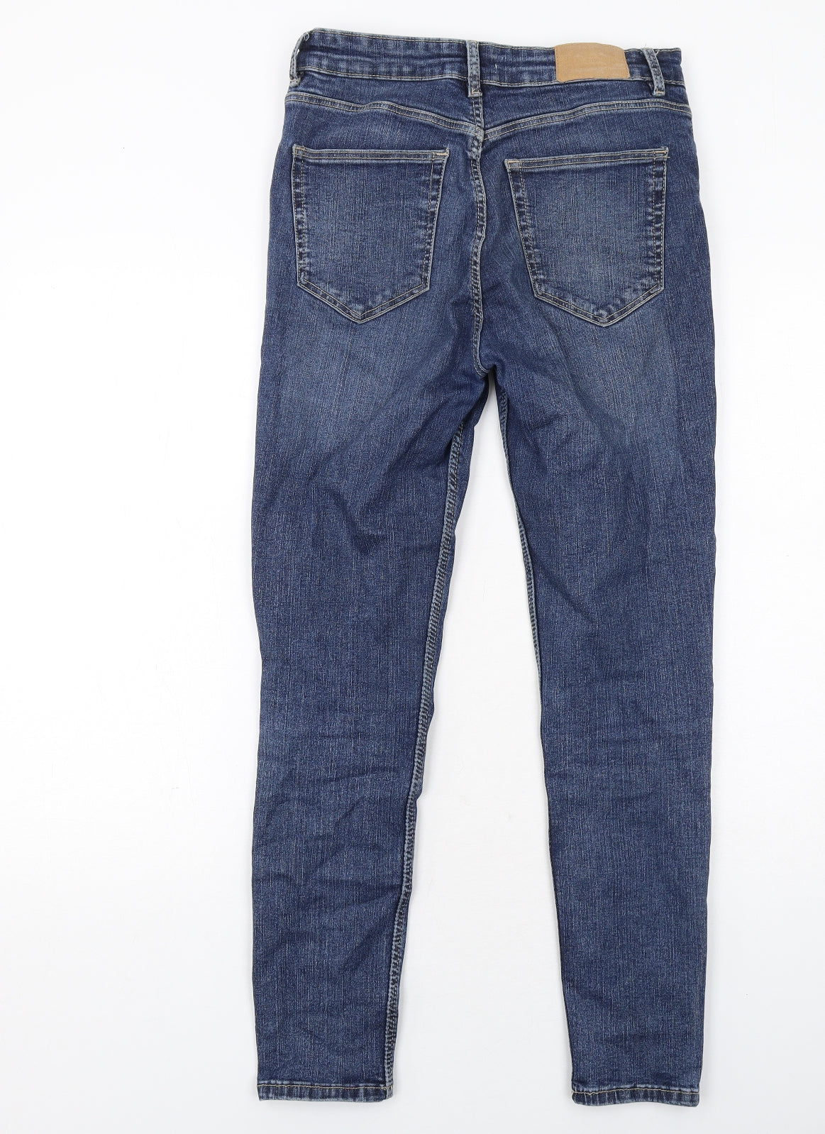 Zara Womens Blue Cotton Skinny Jeans Size 10 Regular Zip