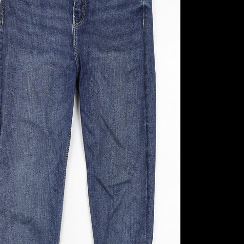 Zara Womens Blue Cotton Skinny Jeans Size 10 Regular Zip