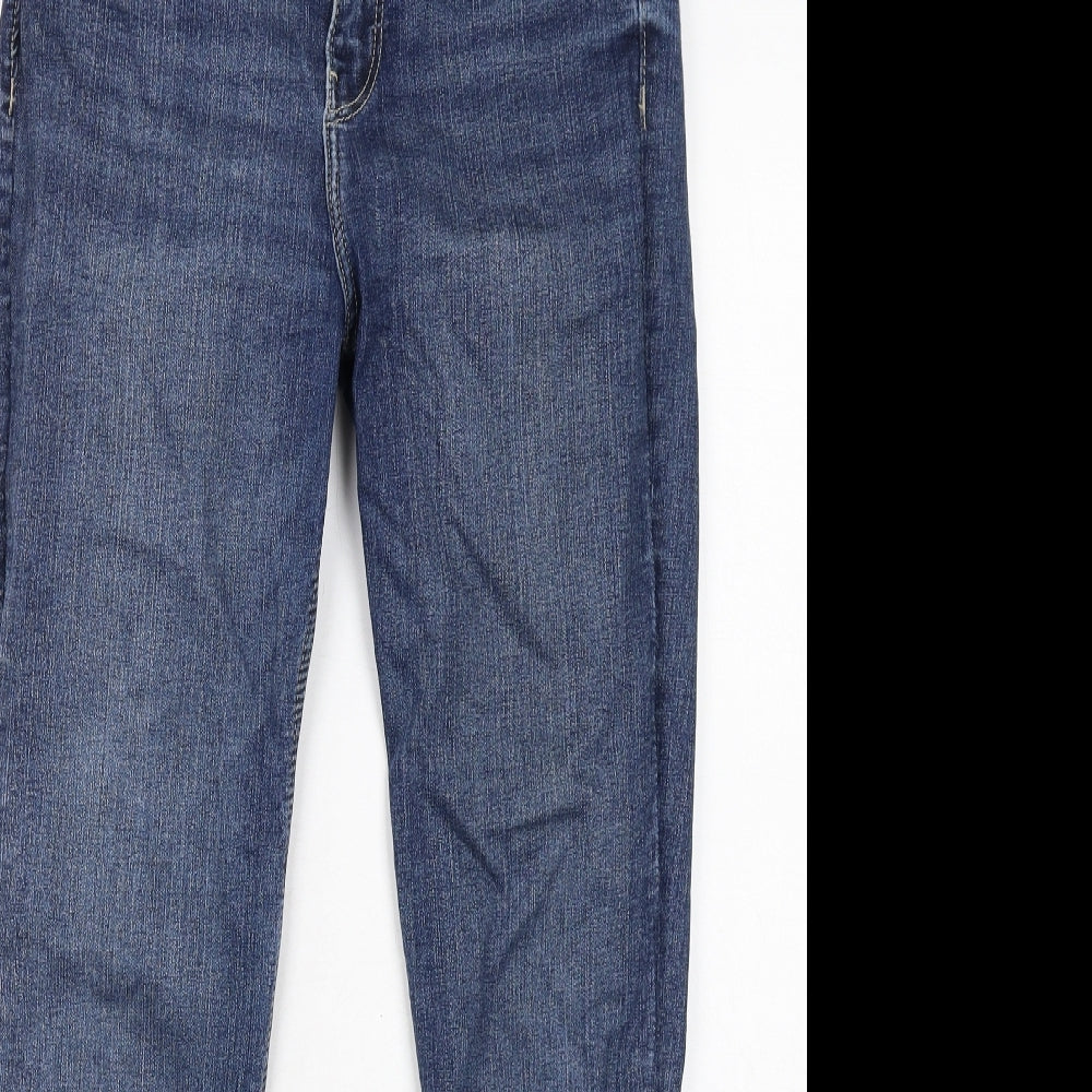 Zara Womens Blue Cotton Skinny Jeans Size 10 Regular Zip