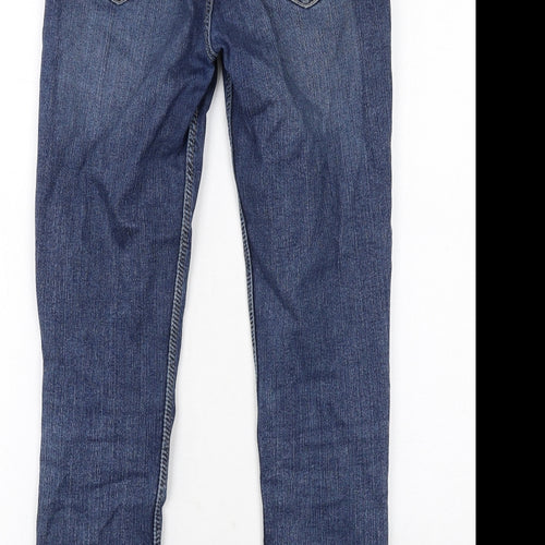 Zara Womens Blue Cotton Skinny Jeans Size 10 Regular Zip