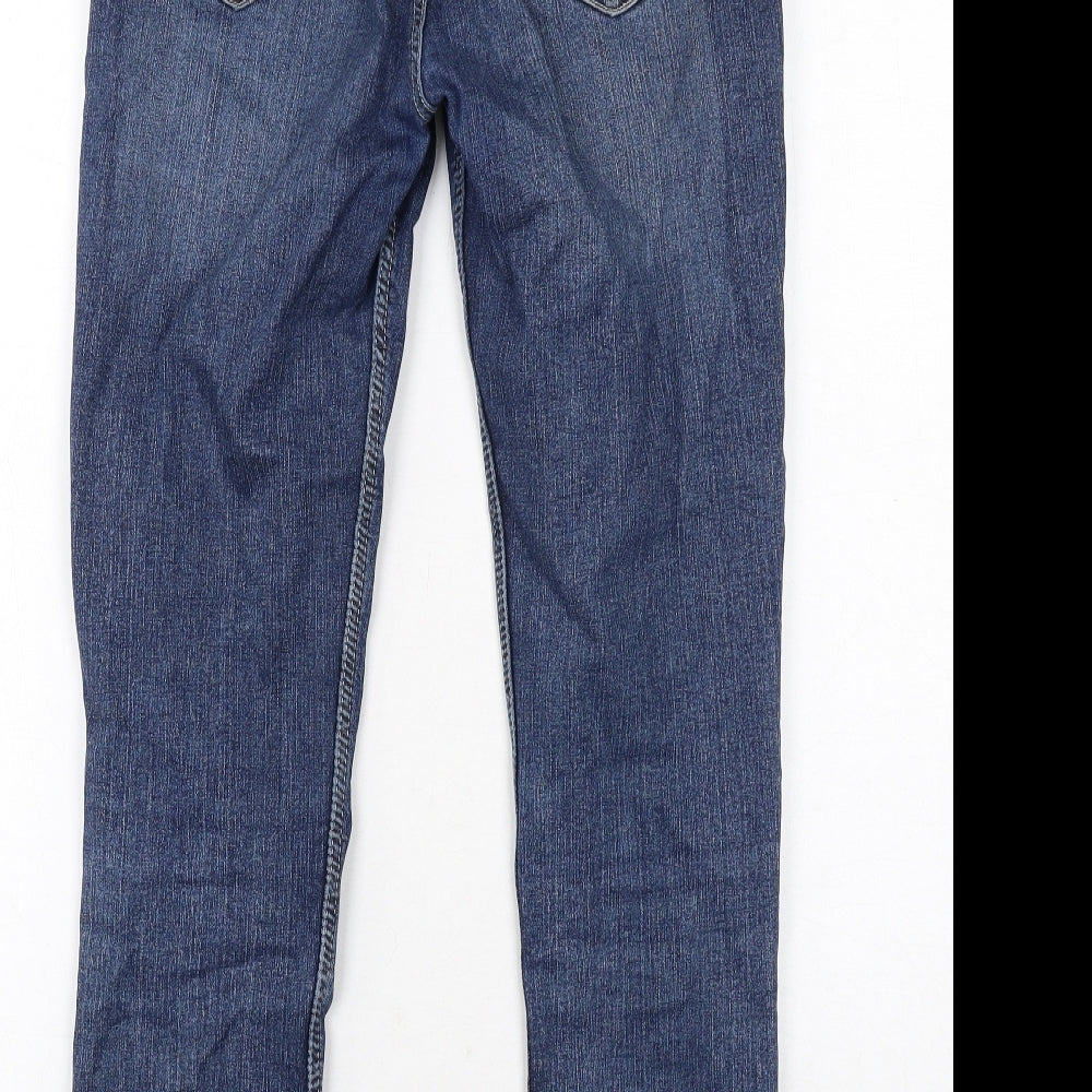 Zara Womens Blue Cotton Skinny Jeans Size 10 Regular Zip