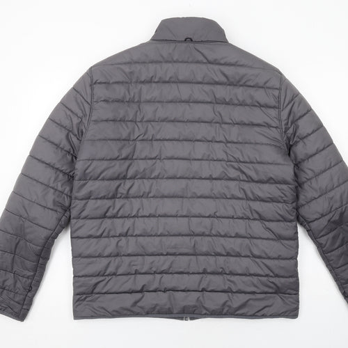 Timberland Mens Grey Quilted Jacket Size L Zip