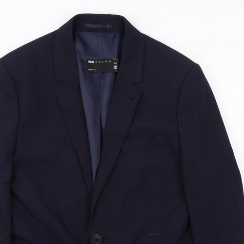 ASOS Mens Blue Polyester Jacket Suit Jacket Size 36 Regular