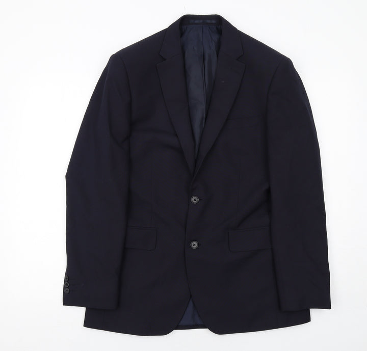 Debenhams Mens Blue Polyester Jacket Suit Jacket Size 38 Regular