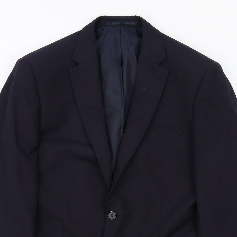 Debenhams Mens Blue Polyester Jacket Suit Jacket Size 38 Regular