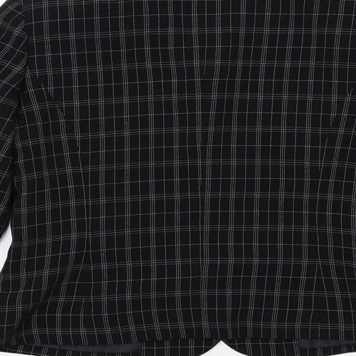 NEXT Womens Black Geometric Jacket Blazer Size 10 Button