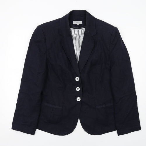 Marks and Spencer Womens Blue Linen Jacket Suit Jacket Size 20