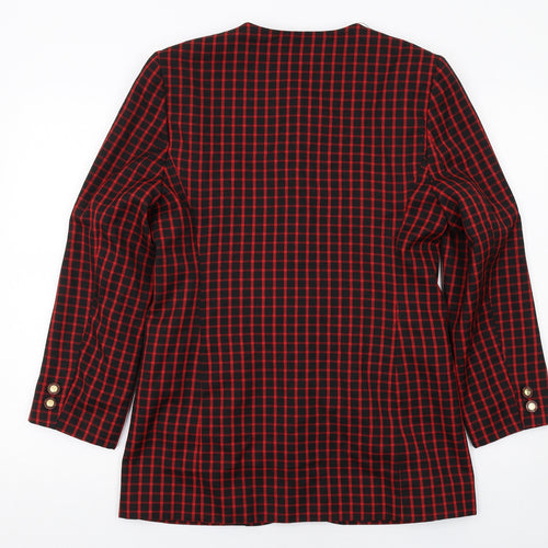 Klass Womens Red Geometric Jacket Size 10 Button