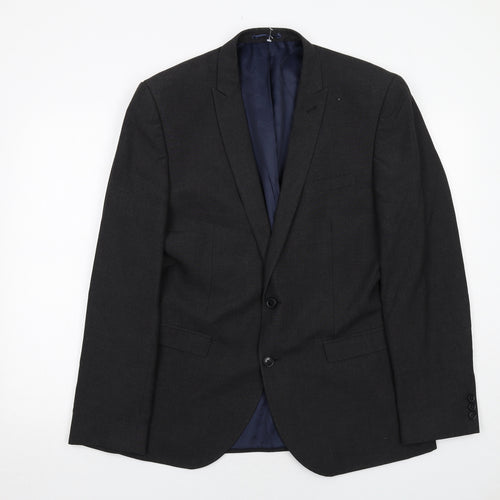 NEXT Mens Grey Polyester Jacket Suit Jacket Size 42 Regular