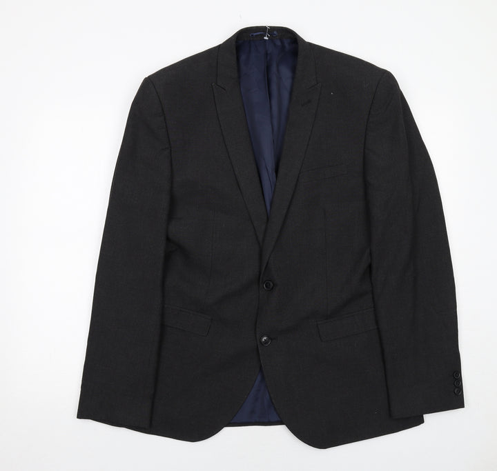 NEXT Mens Grey Polyester Jacket Suit Jacket Size 42 Regular
