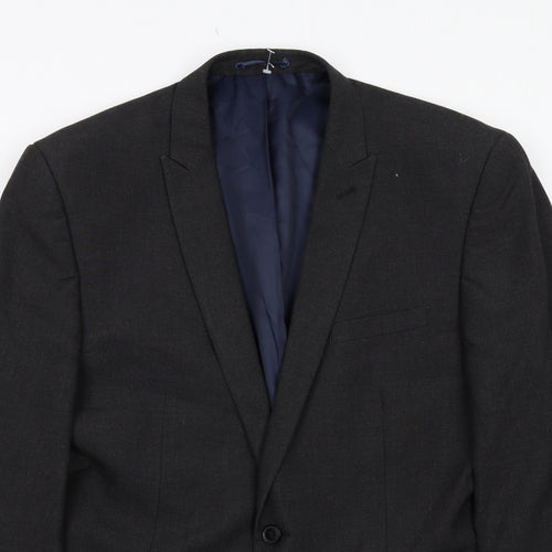 NEXT Mens Grey Polyester Jacket Suit Jacket Size 42 Regular