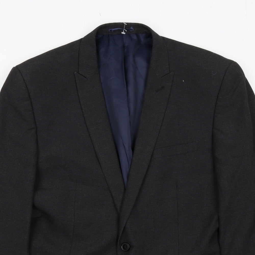 NEXT Mens Grey Polyester Jacket Suit Jacket Size 42 Regular